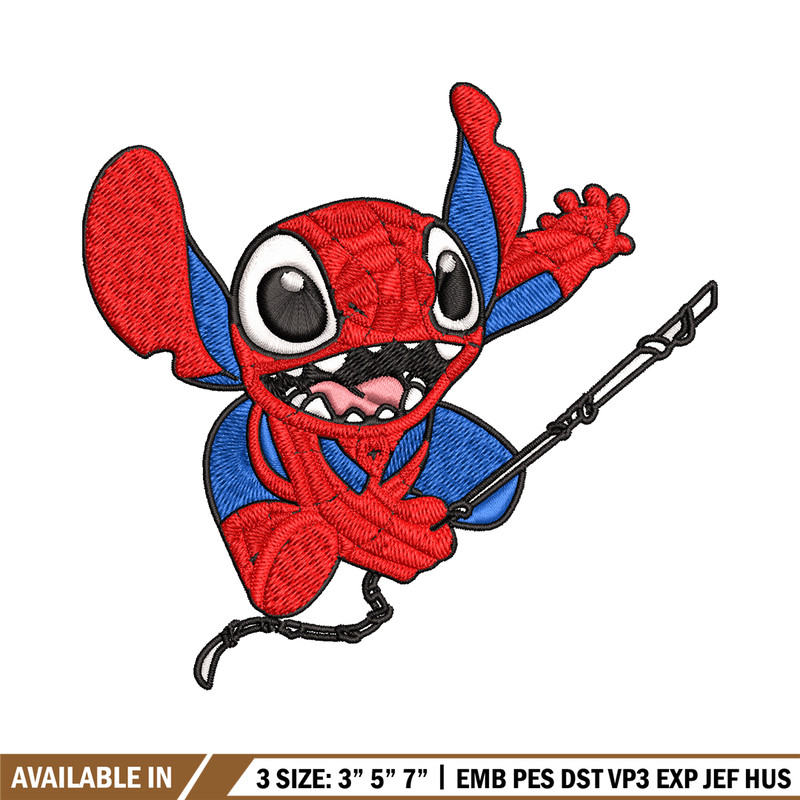 Stitch Spiderman Embroidery design, Stitch Embroidery, Embroidery File, cartoon design, logo shirt, Digital download..jpg