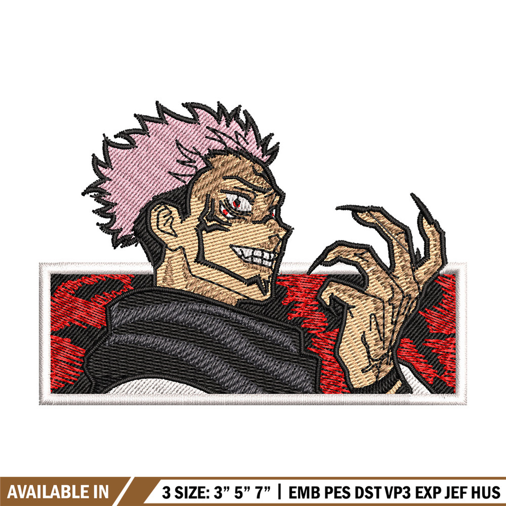Sukuna red embroidery design, Sukuna embroidery, Embroidery shirt, Embroidery file, Anime design, Digital download.jpg