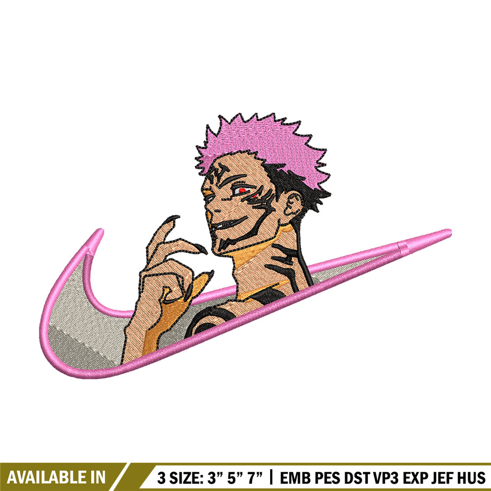 Sukuna smile Nike embroidery design, Jujutsu kaisen embroidery, Nike design, anime design, logo shirt, Digital download.jpg