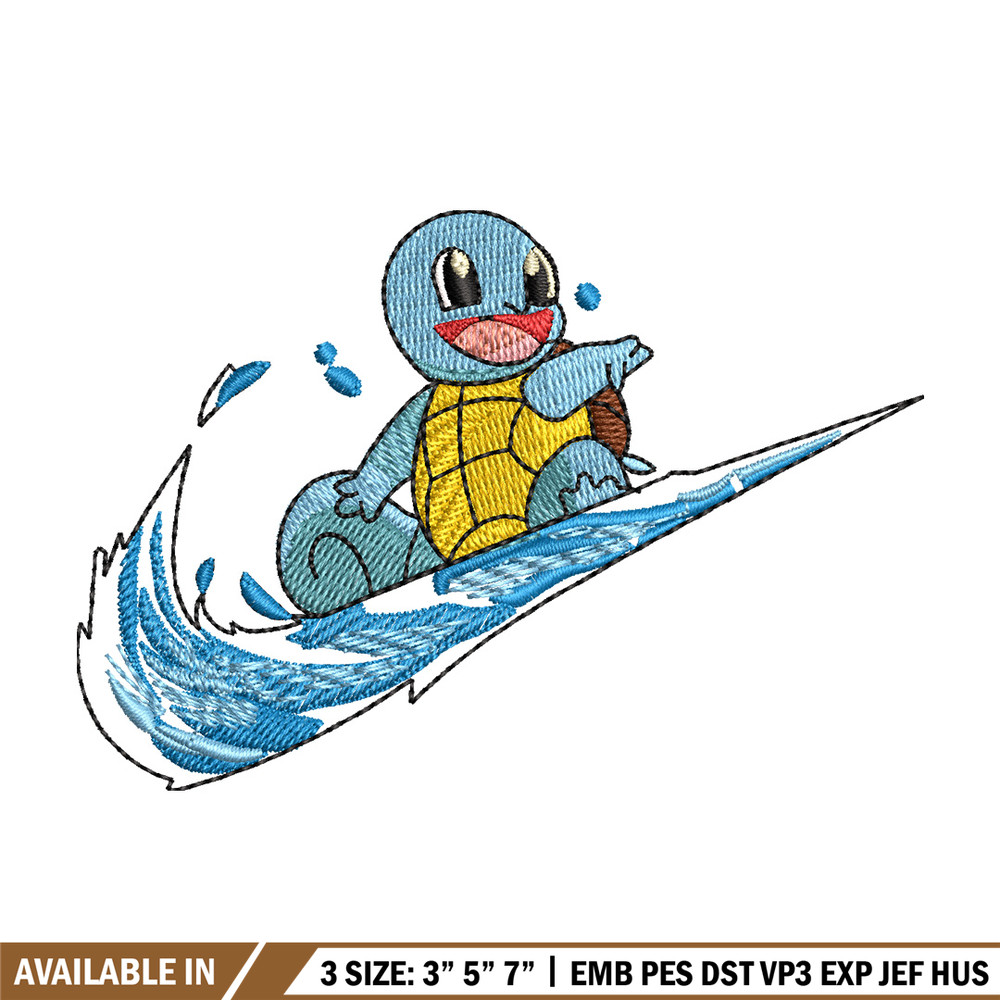 Swoosh squirtle embroidery design, Pokemon embroidery,Anime design,Embroidery file, Embroidery shirt, Digital download.jpg