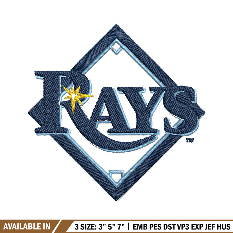 Tampa Bay Rays logo Embroidery, MLB Embroidery, Sport embroidery, Logo Embroidery, MLB Embroidery design..jpg
