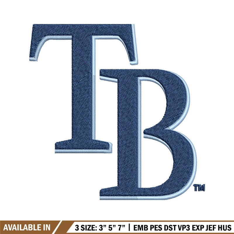 Tampa Bay Rays logo Embroidery, MLB Embroidery, Sport embroidery, Logo Embroidery, MLB Embroidery design.jpg