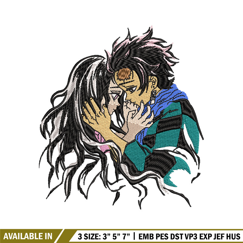 Tanjiro and Nezuko kamado embroidery design, Kimetsu no Yaiba embroidery, anime design, anime shirt, Digital download.jpg