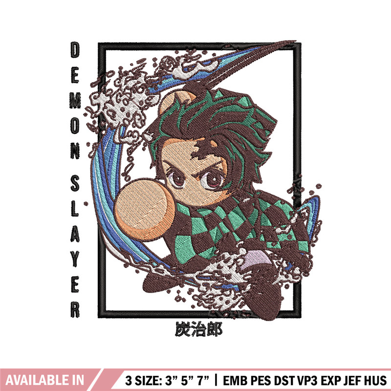 Tanjiro chibi embroidery design, Tanjiro embroidery, Embroidery shirt, Embroidery file, Anime design, Digital download.jpg