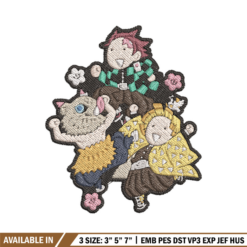 Tanjiro friends embroidery design, Tanjiro embroidery, Embroidery shirt, Embroidery file, Anime design, Digital download.jpg