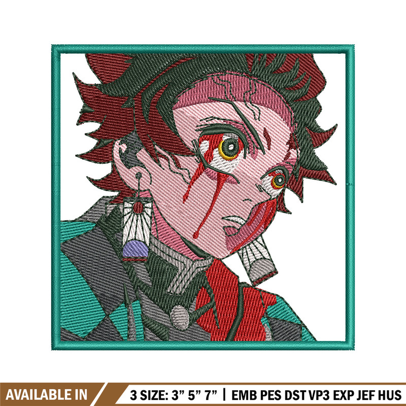 Tanjiro green embroidery design, Tanjiro embroidery, Anime design, Embroidery shirt, Embroidery file, Digital download.jpg