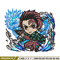 Tanjiro water breathing dragon chibi embroidery design, Kimetsu no Yaiba embroidery, anime design, Digital download.jpg
