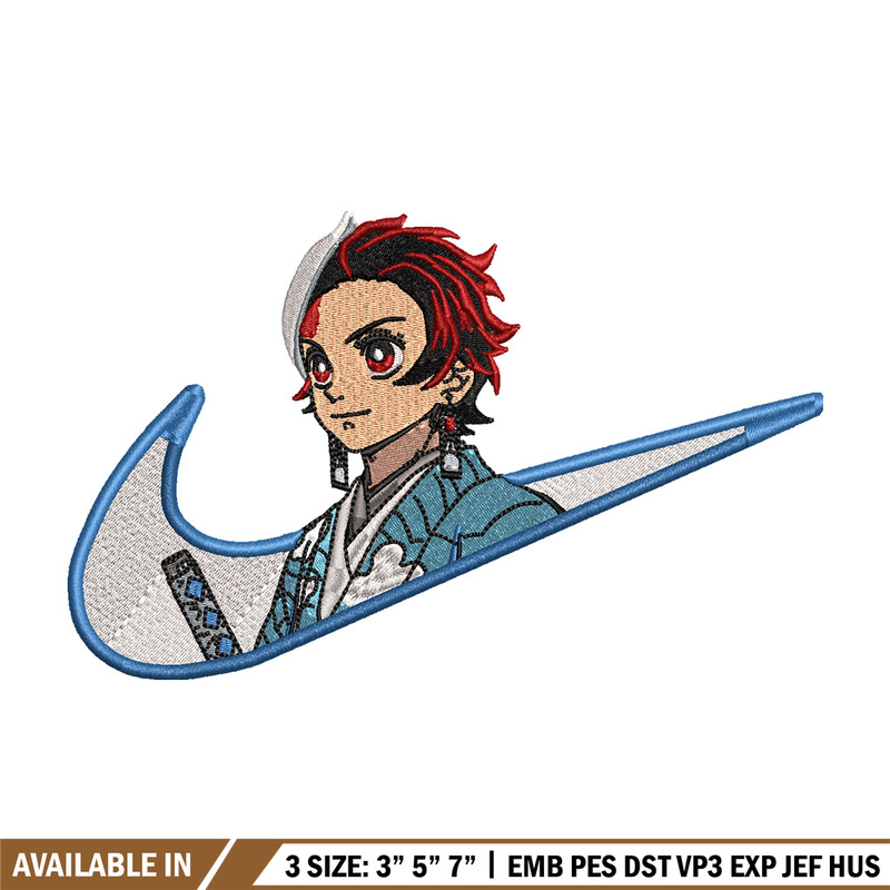 Tanjiro Nike embroidery design, Kimetsu no Yaiba embroidery, Nike design, anime design, anime shirt, Digital download.jpg