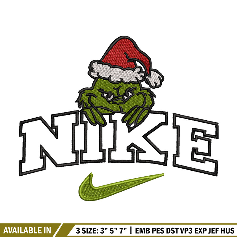 The Grinch Nike embroidery design, The Grinch embroidery, Nike design, Embroidery file, logo shirt, Instant download..jpg