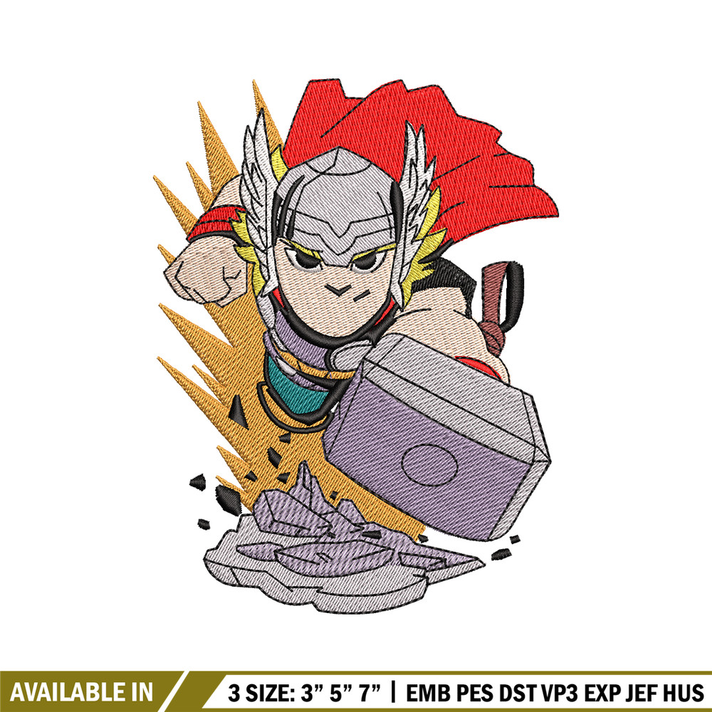 Thor cartoon logo embroidery design, Thor embroidery, logo design, Embroidery shirt, cartoon shirt, Instant download.jpg