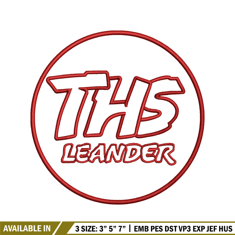 Ths leanderLogo embroidery design, ths leander embroidery, logo design, embroidery file, logo shirt, Digital download..jpg