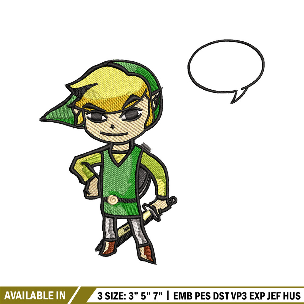 Toon Link embroidery design, Toon Link embroidery, cartoon design, embroidery file, logo shirt, Digital download..jpg