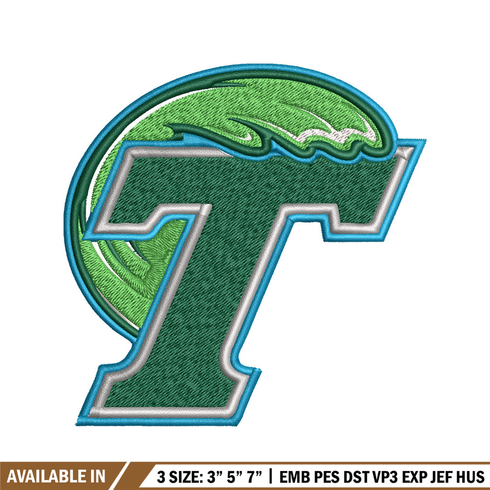 Tulane Green Wave embroidery design, Tulane Green Wave embroidery, logo Sport, Sport embroidery, NCAA embroidery..jpg