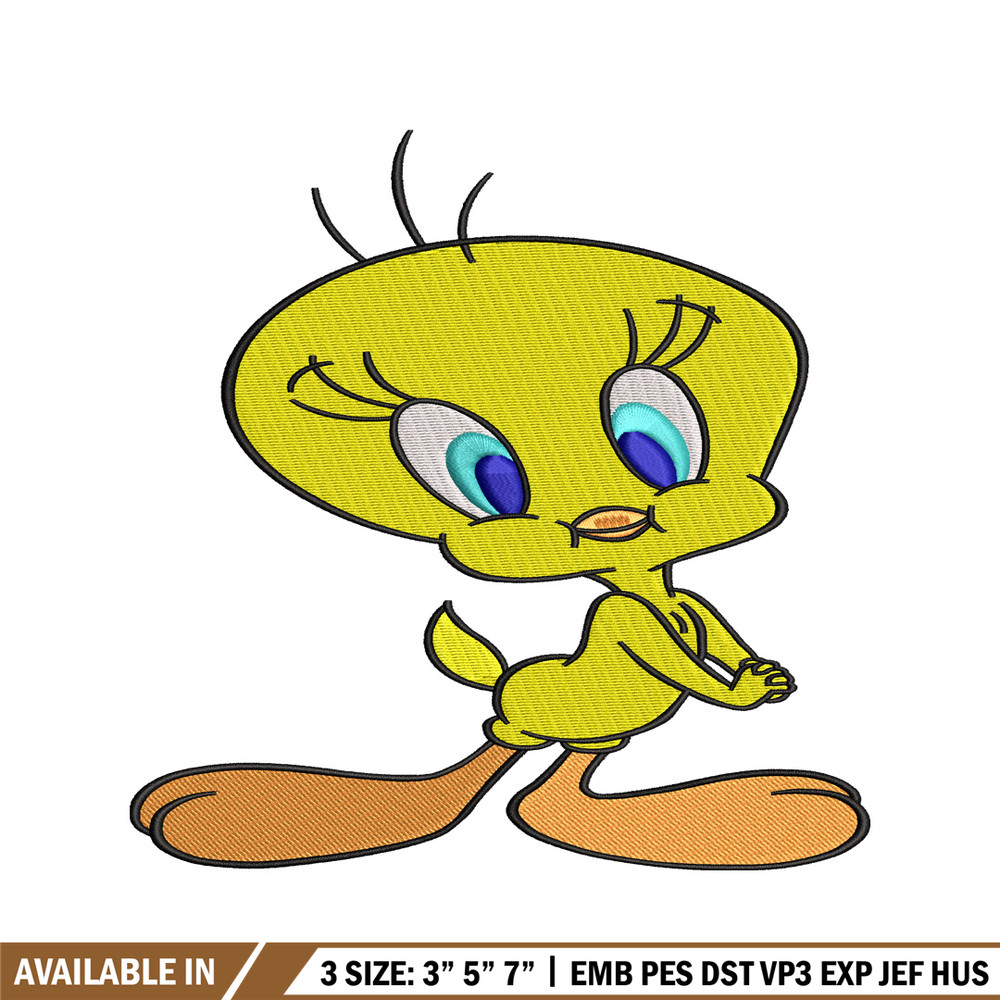 Tweety cartoon embroidery design, Tweety cartoon embroidery, cartoon design, embroidery file, Digital download..jpg