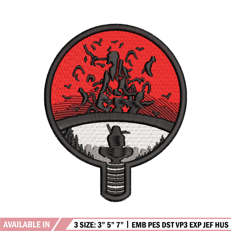 Uchiha logo embroidery design, Naruto embroidery, Anime design, Embroidery shirt, Embroidery file, Digital download.jpg