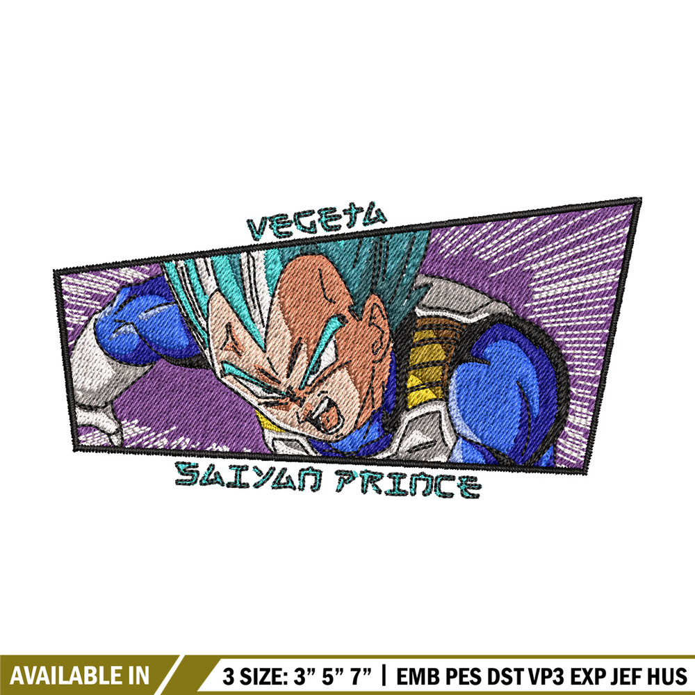 Vegeta blue embroidery design, Dragonball embroidery, Anime design, Embroidery shirt, Embroidery file, Digital download.jpg