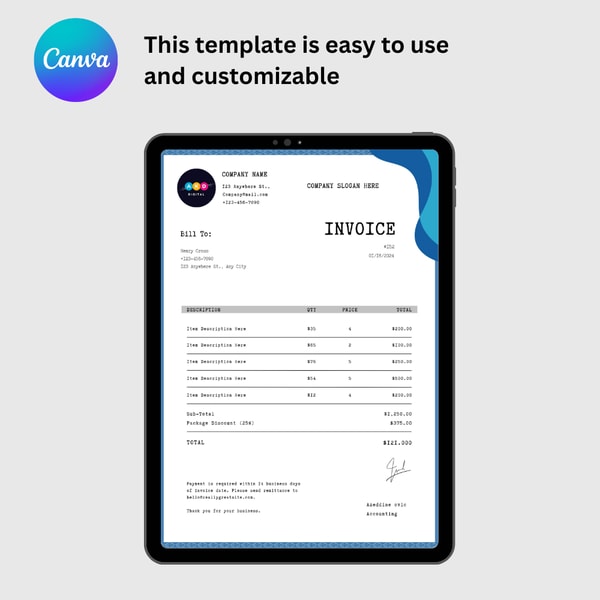 Invoice Template Modern and Professional Invoice Canva t Inspire