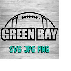 Green Bay Football 002 SVG PNG JPG | Football Green Bay Vector | Cricut and Silhouette File | Vintage Green Bay Football | Digital Download