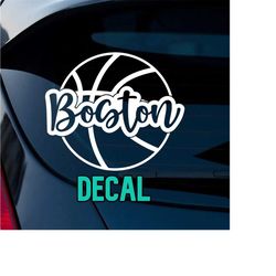 Boston Basketball 001 Decal | Basketball Boston Massachusetts Decal | Basketball Decal | Team Car or Truck Decal