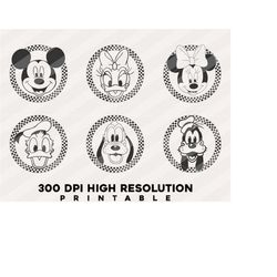 bundle checkered mickeyy and friends svg - png - pdf