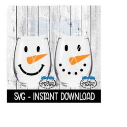 snowman svg, holiday snowman wine glass svg files, instant download, cricut cut files, silhouette cut files, download, print