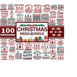 christmas mega bundle, 100 designs, heather roberts art bundle, christmas svg, winter svg, holidays, cut files cricut, s
