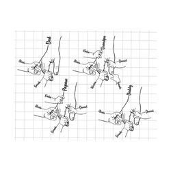 bundle personalized dad fist bump set svg, baby toddler kid, fist bump dad svg, happy father's day svg, papa and children hand, grandpa gift