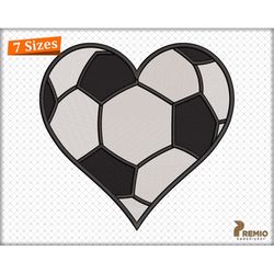 soccer hearts embroidery design, soccer lover embroidery files, soccer ball embroidery hearts, soccer season digital emb