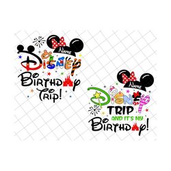 bundle custom it's my birthday png, magical kingdom, vacay mode, family birthday png, family trip 2023 png, dotted red bow, mouse birthday