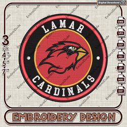 NCAA Logo Embroidery Files, NCAA Lamar Cardinals Embroidery Designs, Lamar Cardinals Machine Embroidery Design