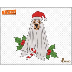 dog ghost embroidery design, christmas ghost dog nightmare embroidery design, halloween nightmare ghost puppy paw machin