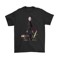 john wick dog and pencil in rick and morty style shirts