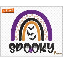 Halloween Spooky Rainbow Embroidery Design, Halloween Rainbow Embroidery Files, Spooky Season Rainbow Boho Machine Embro