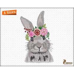 bunny embroidery designs, easter bunny machine embroidery design files, floral bunny swing embroidery pattern, cute bun