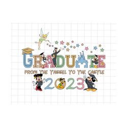 vintage graduate from the tassel to the castle 2023 png, senior 2023 png, graduation 2023 png, graduation trip png, goodbye school png