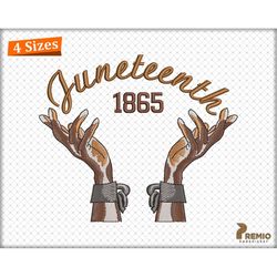 juneteenth embroidery designs, juneteenth freedom awareness machine embroidery design, black history free-ish 1865 embro