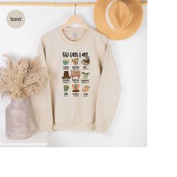 christian long sleeve shirt, autumn hoodies and sweaters, cute thanksgiving gift, bible verse crewneck sweatshirt, relig