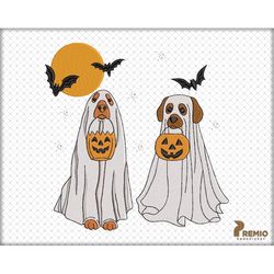 Dog Ghost Embroidery Design, Spooky Animal Design, Halloween Ghost Dog Embroidery Design, Halloween Ghost Puppy Paw Mach