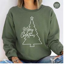 christmas tree long sleeve t shirt, christmas gift, merry christmas crewneck sweatshirt, christmas family hoodies, xmas