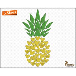 pineapple embroidery design, summer embroidery designs, fruit embroidery design, pineapple machine embroidery design - d