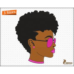 black woman  embroidery design, afro woman embroidery design, black girl embroidery design, african american embroidery