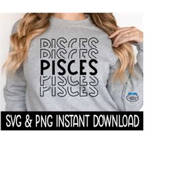 pisces svg files, pisces stacked svg, pisces stacked png, instant download, cricut cut files, silhouette cut files, download, print