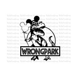 wrong park, park hopping, dinosaur svg files, trip svg, vinyl cut file, jurassic, t-rex with balloon svg, castle, customize gift svg