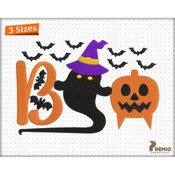 ghost embroidery design, halloween boo machine embroidery design, halloween embroidery design, pumpkin boo embroidery pa