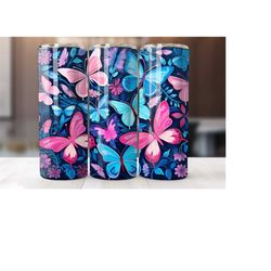 butterfly 20 oz tumbler wrap, butterfly tumbler wrap, vibrant wrap, straight template, tapered, sublimation graphics