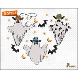 western ghost embroidery design, howdy ghost embroidery design, country halloween, cowboy boo haw, western boo haw machi