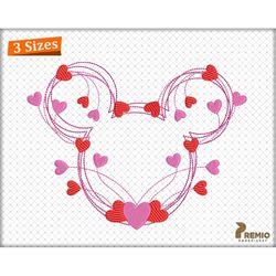 valentines hearts embroidery design, valentines heart monogram machine embroidery design files - instant digital downloa