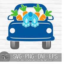Easter Truck - Instant Digital Download - svg, png, dxf, and eps files included! Back of Truck, Easter Bunny, Boy