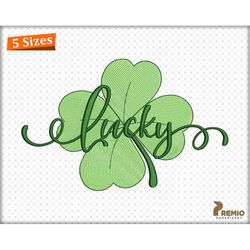 lucky embroidery designs, clover machine embroidery design, shamrock lucky leaf embroidery design, st.patrick's clover e