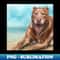ME-20231025-162_A Painting of a Red Nose Pit Bull Smiling and Basking in the Sun on the Beach 6313.jpg